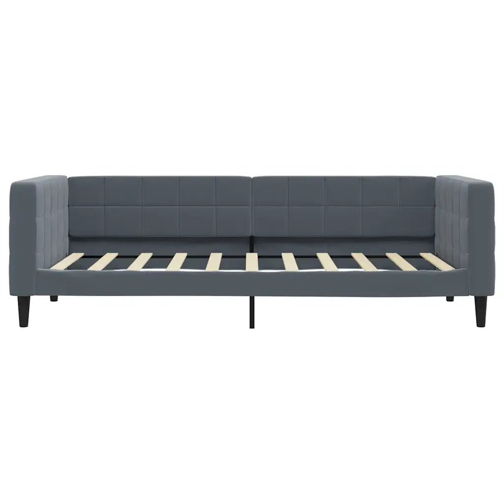 Divano Letto Estraibile Cassetti Grigio Scuro 90x190cm Velluto 3196753