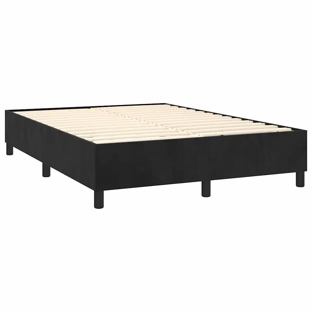 Giroletto a Molle con Materasso Nero 140x190 cm in Velluto 3132677