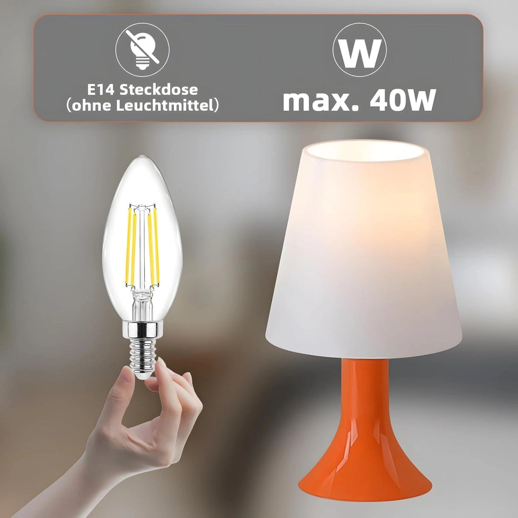 ZMH Lampada da tavolo con cavo set 2 pezzi E14 piccola per soggiorno comodino