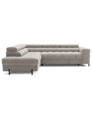 Divano letto Beige FERRUM 5 posti angolo sinistro salotto familiare 276x93x200cm