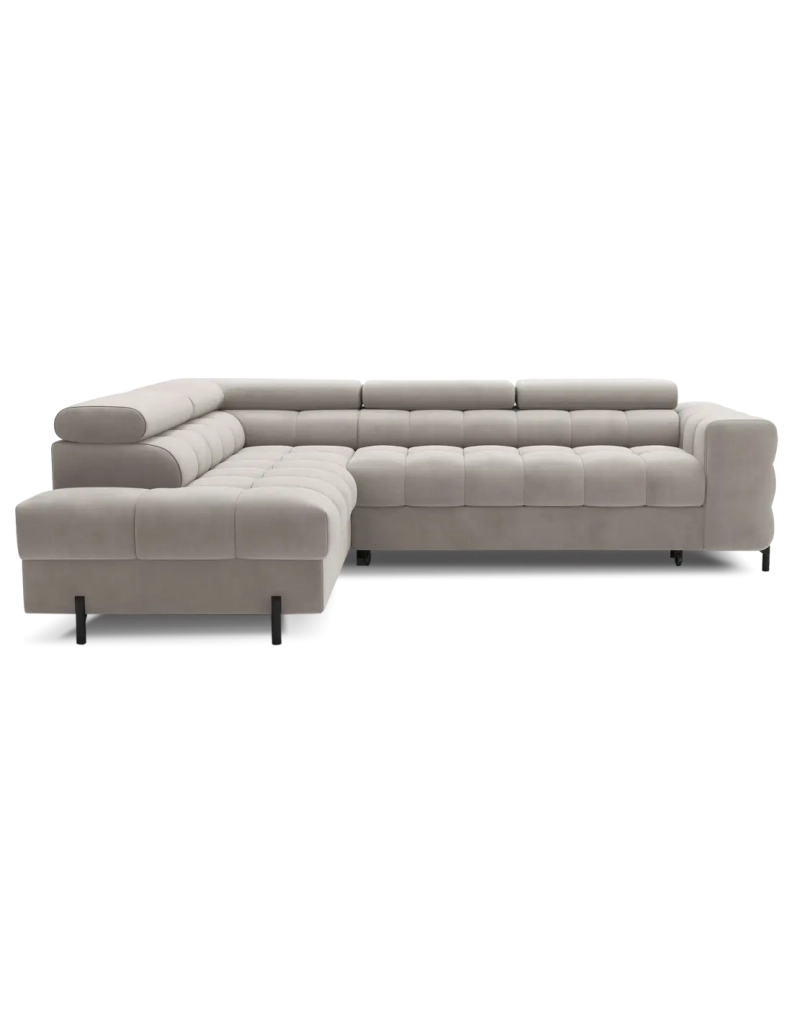 Divano letto Beige FERRUM 5 posti angolo sinistro salotto familiare 276x93x200cm