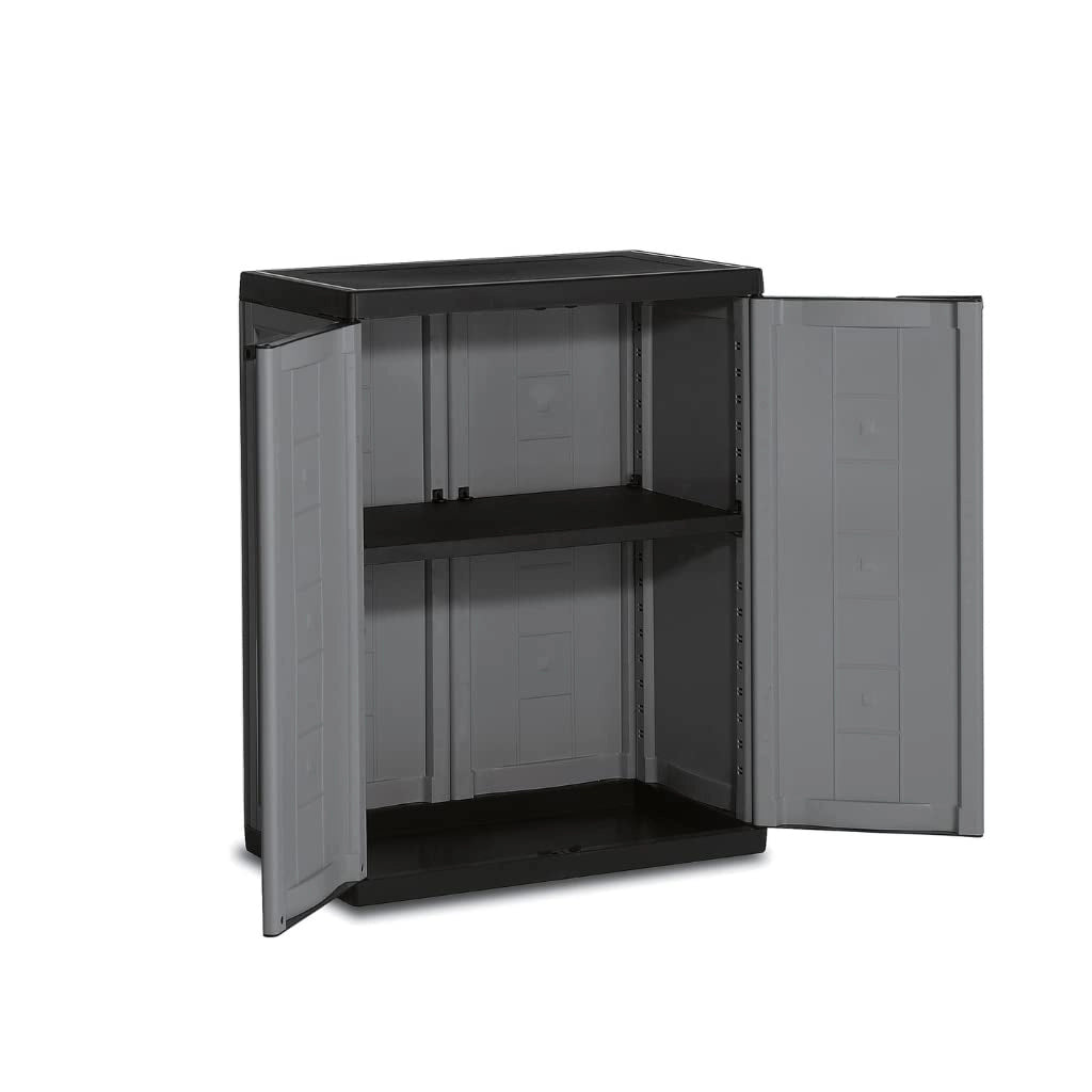 Armadio Basso Jolly in Resina con Ripiano Regolabile Colore Ore Grigio