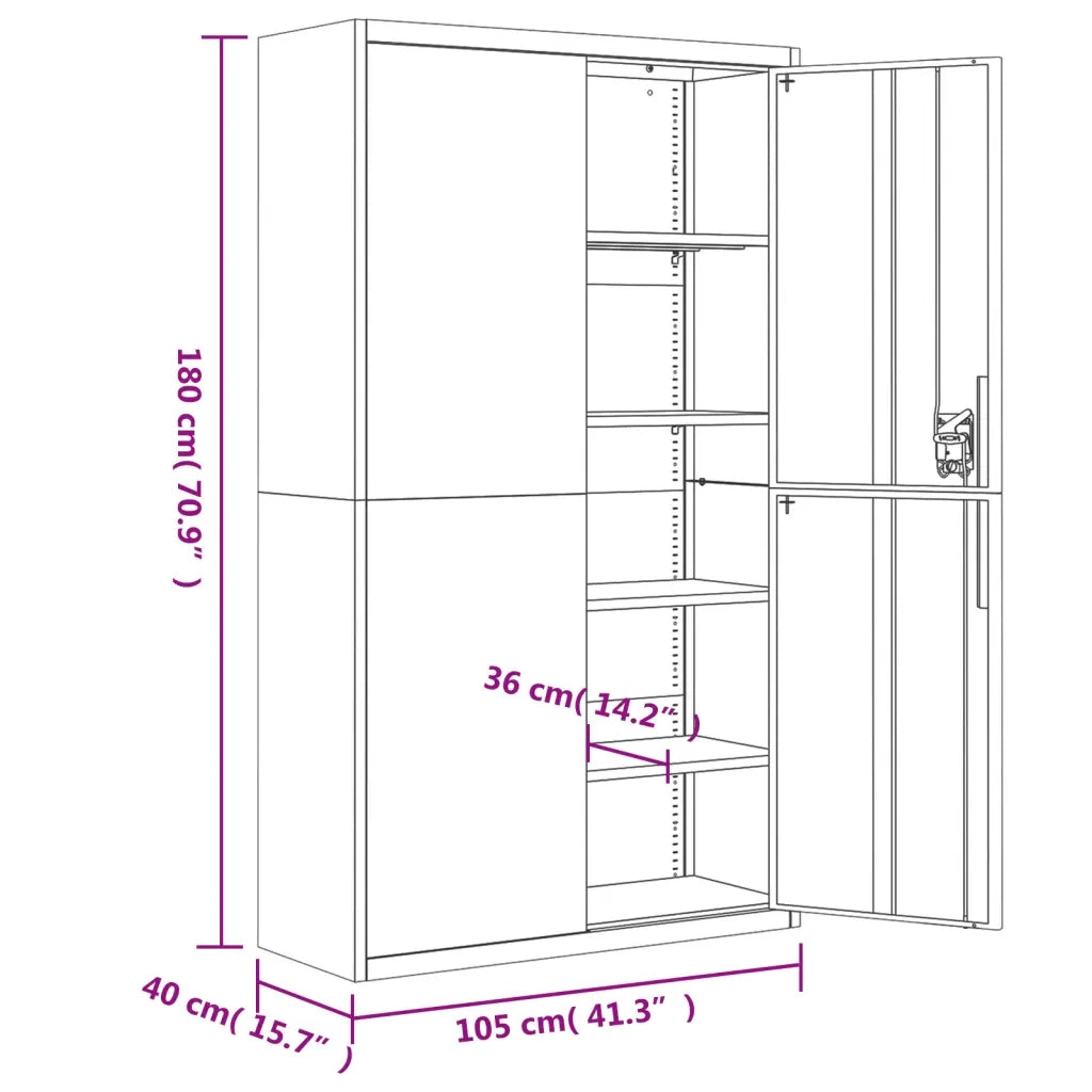 Armadio Classificatore Grigio Chiaro 105x40x180 cm in Acciaio CFW3605633