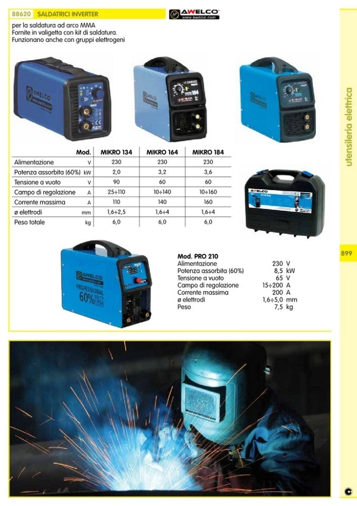 1pz saldatrice inverter mikro 134 c/kit cod:ferx.5834
