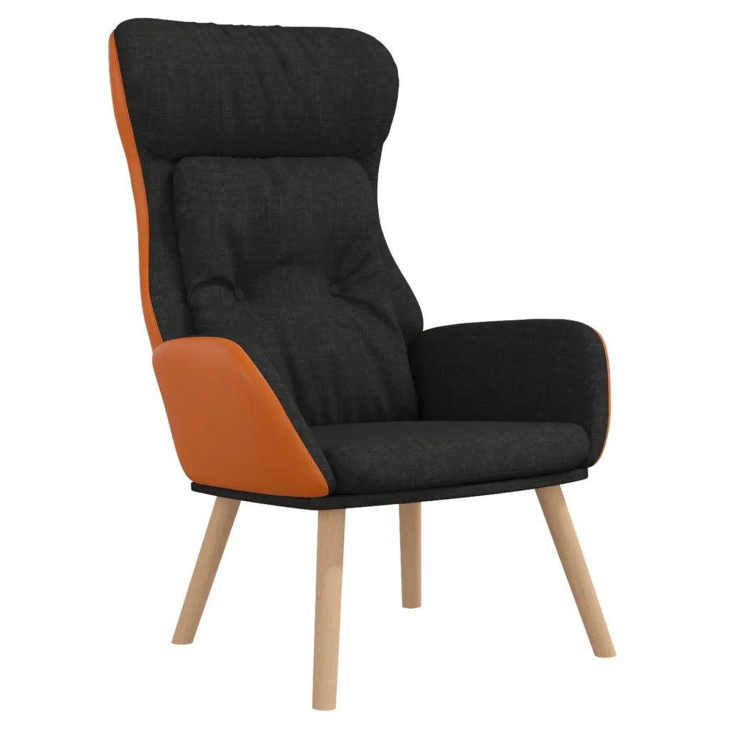 Poltrona Rilassante Nera in Tessuto e PVC 341307