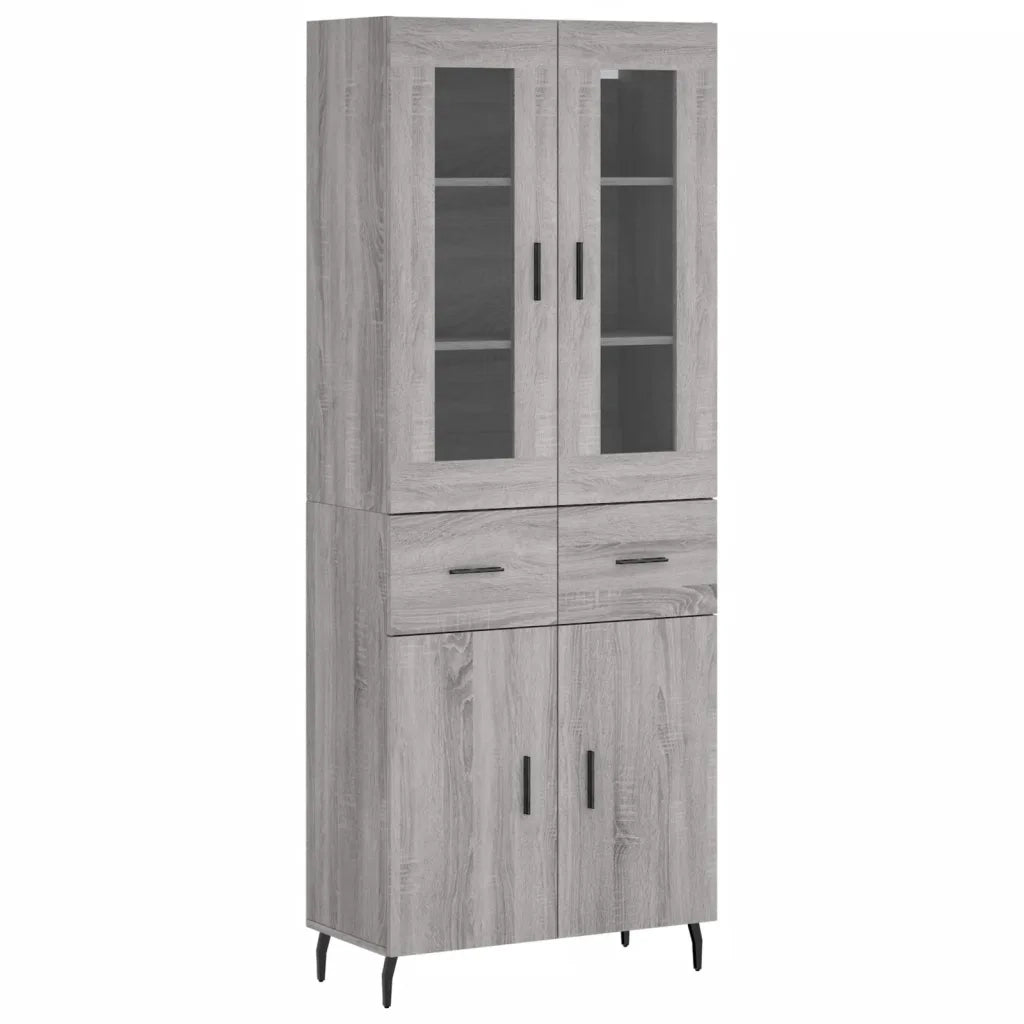 Credenza Grigio Sonoma 69,5x34x180 cm in Legno Multistrato 3198551