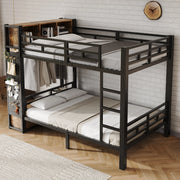 Letto a castello 120x200 cm in metallo con guardaroba e cassetto nero HOMVRA