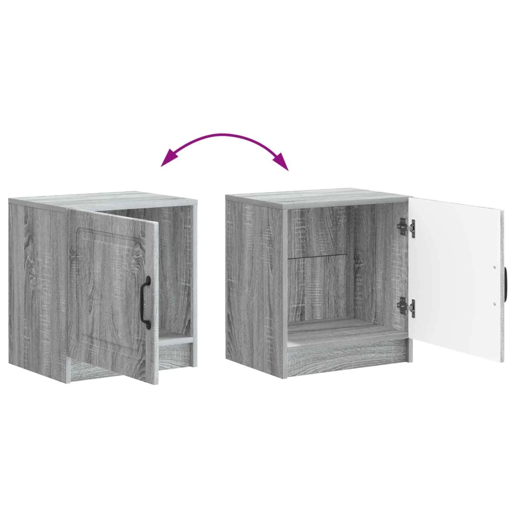 Set di 2 Comodini | Armadio da Notte | Mobiletto da notte Grigio Sonoma 43 x 34,5 x 47 cm