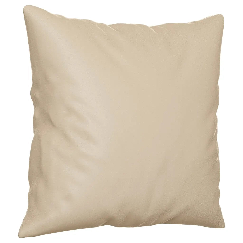Set Divani 2 pz con Cuscini Crema in Tessuto Microfibra