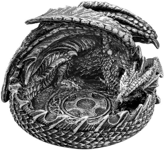 Accessorio per giochi da tavolo - supporto per dadi - statuetta drago - 12 x 10 x 3 cm - contenitore per dadi