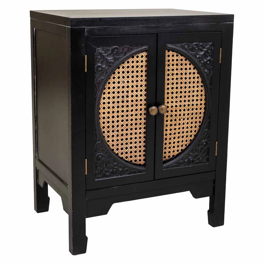 Comodino in legno nero 50x36x65