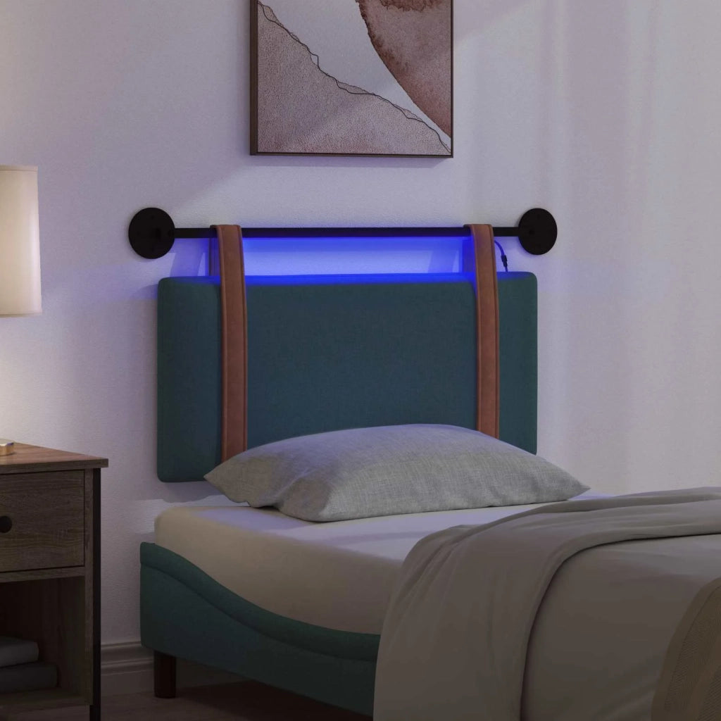 Testiera | Testata sospesa Con luce LED Verde Scuro PU Antico