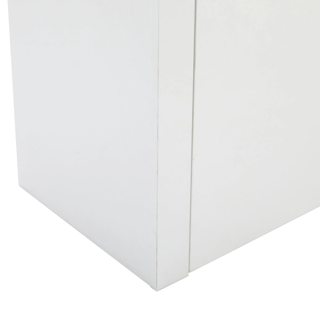 Vetrina Moderna Bianca Lucida 100x35x170 cm con Ripiani in Vetro Temperato e Illuminazione LED