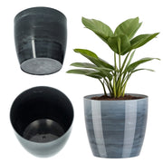 Coprivaso KADAX da 14 cm, vaso per fiori, effetto marmo grigio, per soggiorno, supporto per fiori