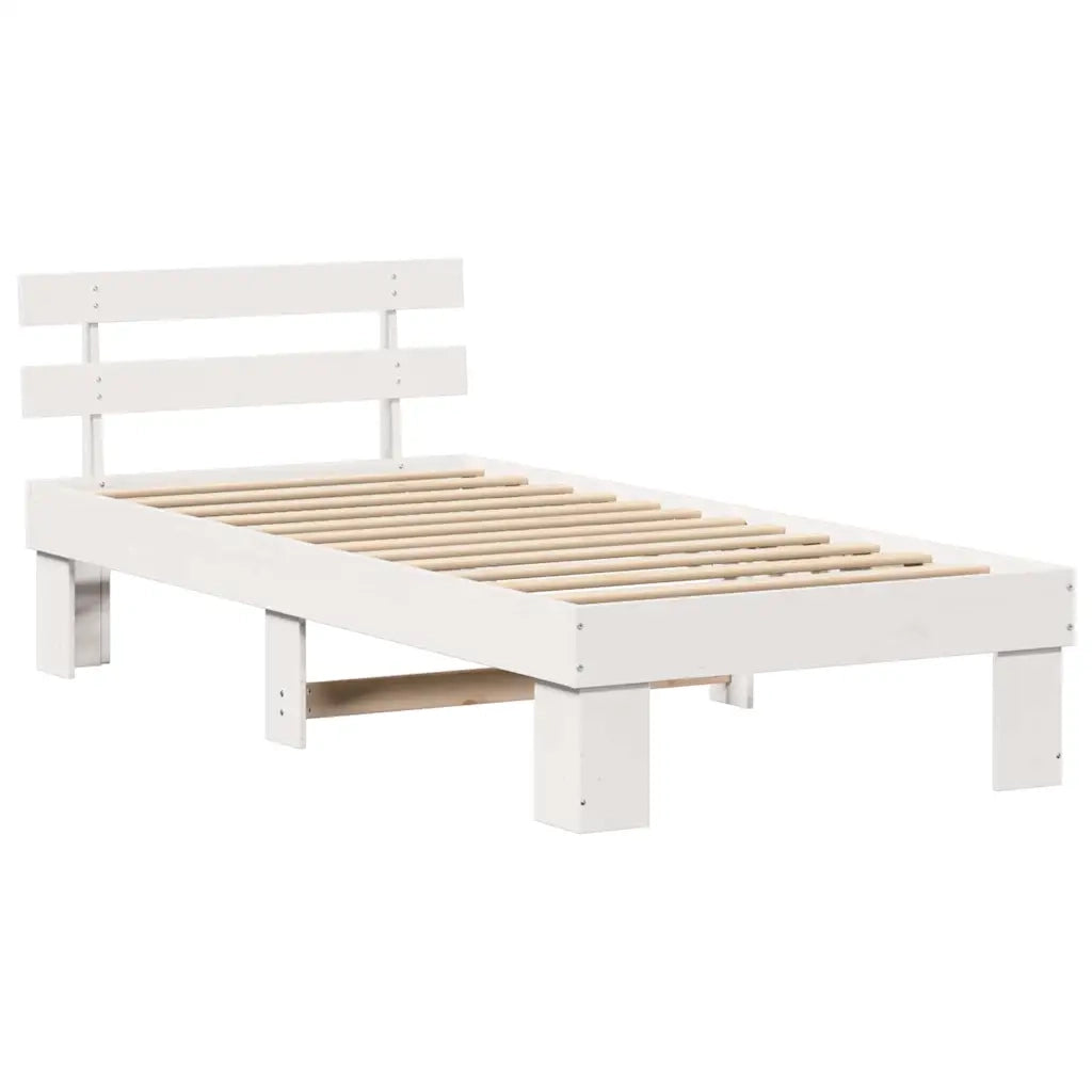 Struttura del letto-Giroletto-Rete del Letto Bianco 90 x 190 cm Pino massello 781627