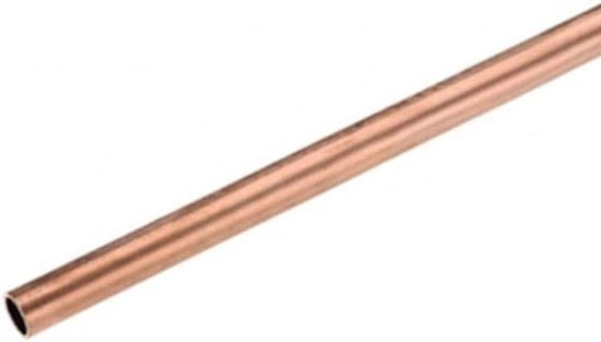 Tubo di rame - Buis - Senza saldatura - 18mm - Piastra - 1mm Spessore - 100mm Lunghezza - Adatto per impianti idrici - Connettore L di rame brunito con raggio di curvatura di 90 gradi.