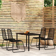 Set da Pranzo da Giardino 5 pz Nero 3099091