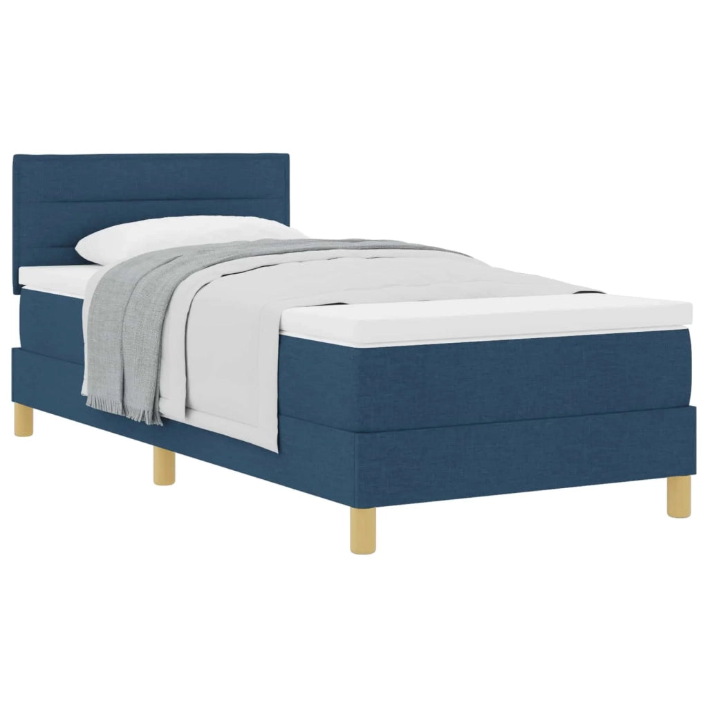 Letto a molle con materasso-Struttura Letto con Materasso Blu 100 x 200 cm Tessuto 783128