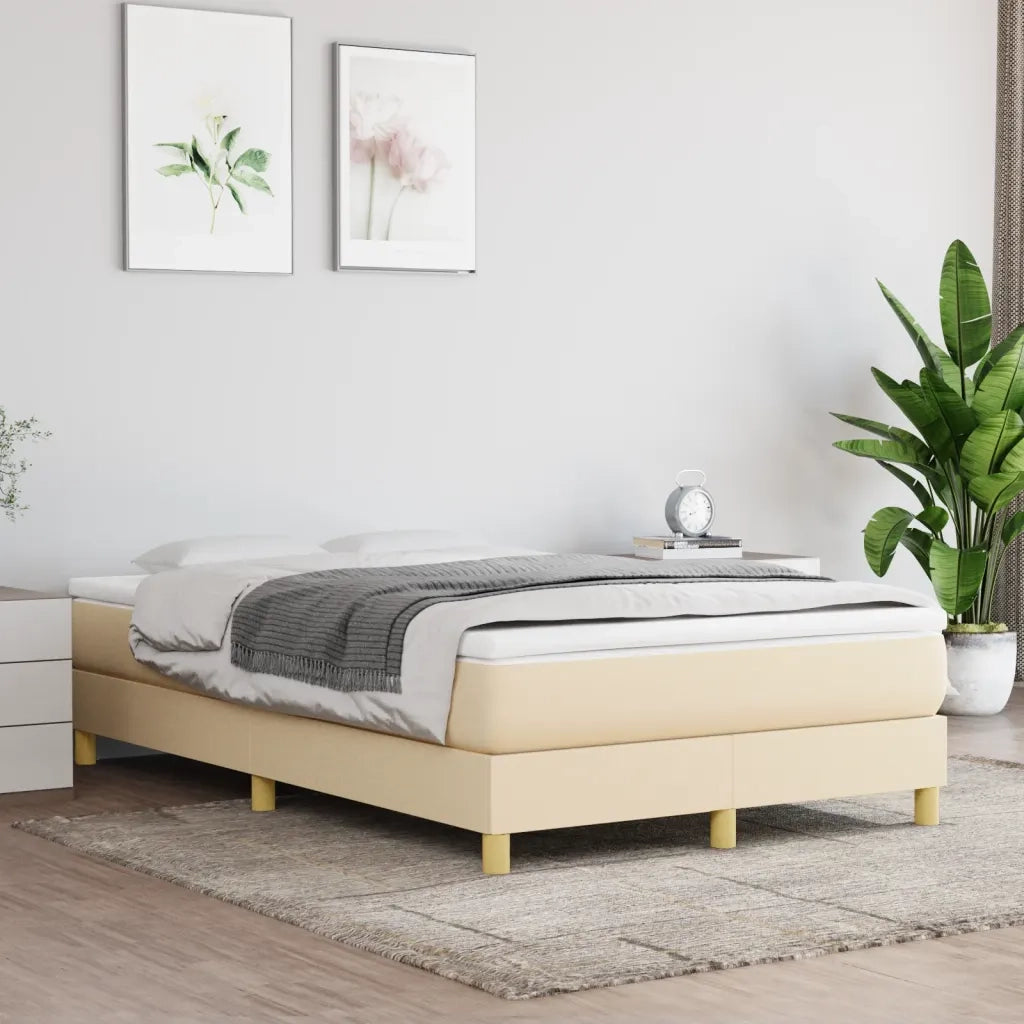 Struttura Letto a Rete a Molle-Giroletto Crema 120x200 cm Tessuto 373610
