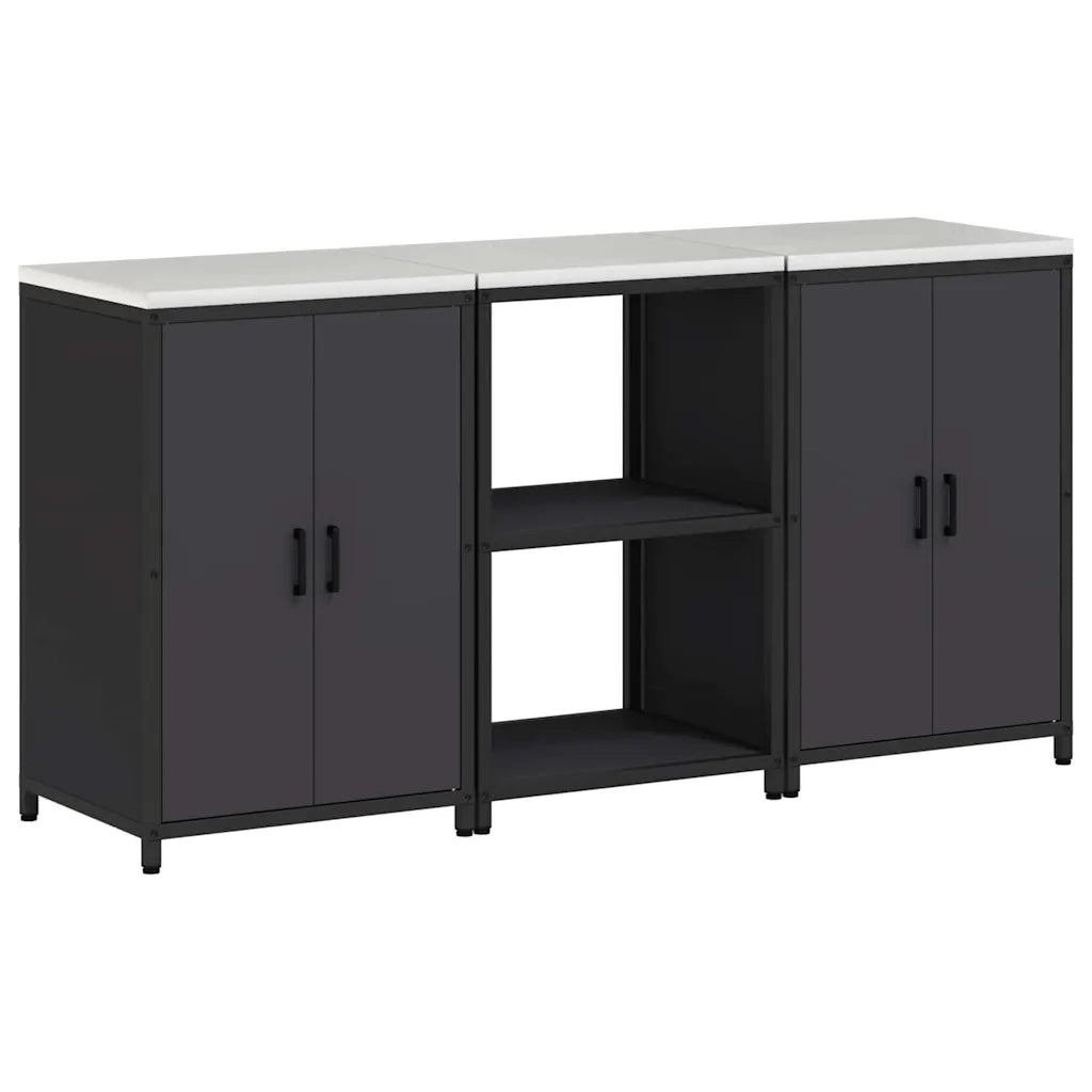 Set di Stoccaggio per Cucina con lo scaffale 3 pcs Nero 3392694