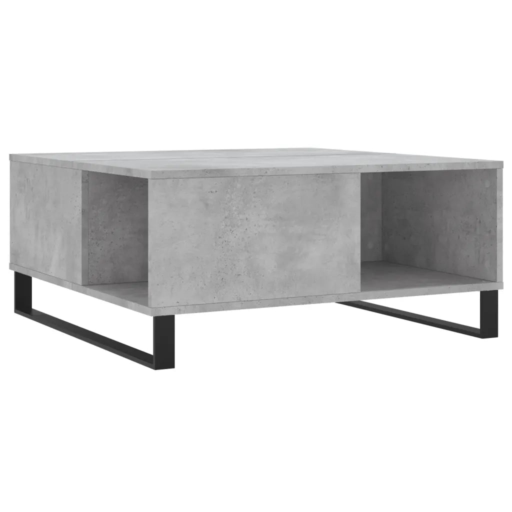 Tavolino Salotto Grigio Cemento 80x80x36,5 cm Legno Multistrato 830792