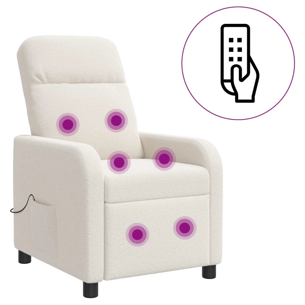 Poltrona Massaggiante Crema Bouclé 42034952