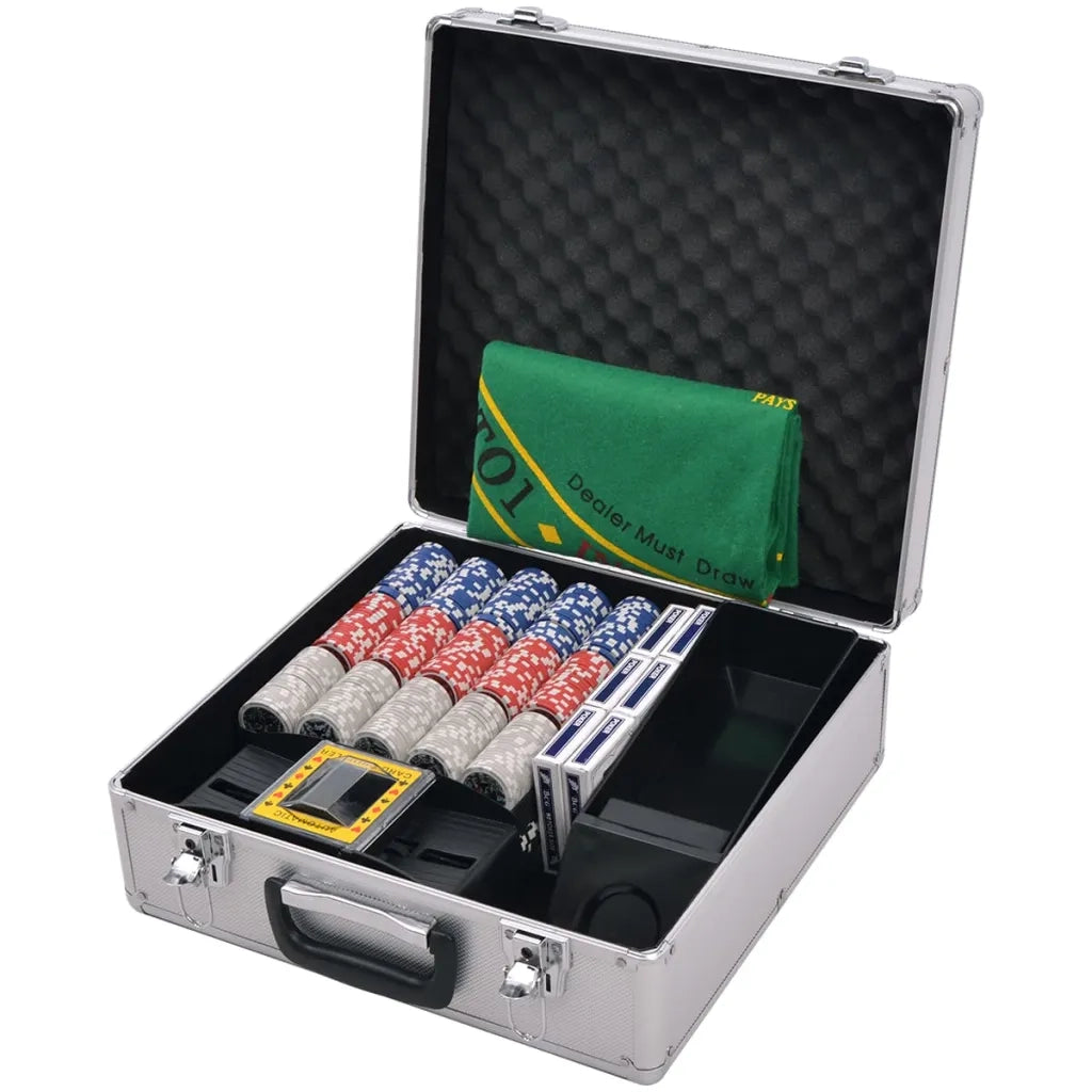 Set da Poker/Blackjack con 600 Chips Laser Alluminio 80186