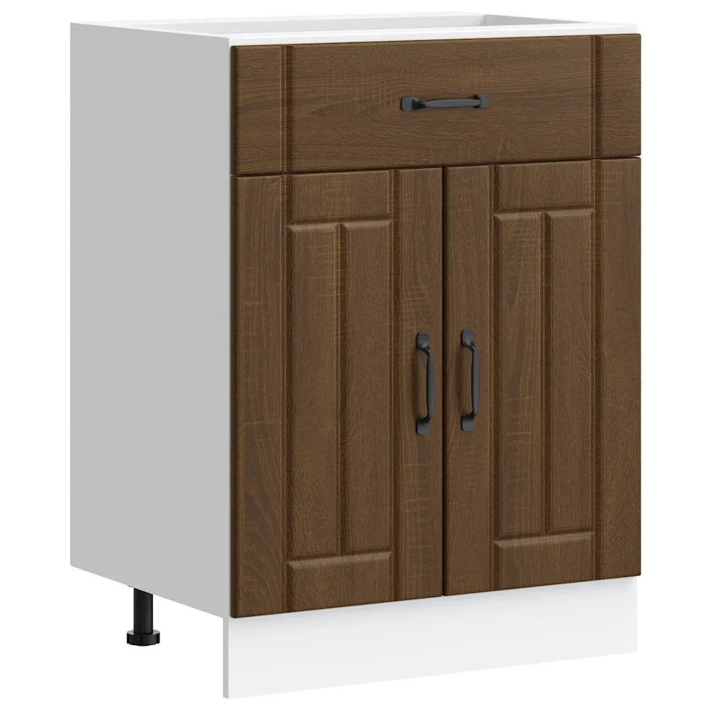 Base da Cucina-Mobile Base da Cucina Lucca Rovere Marrone in Legno Multistrato 374114