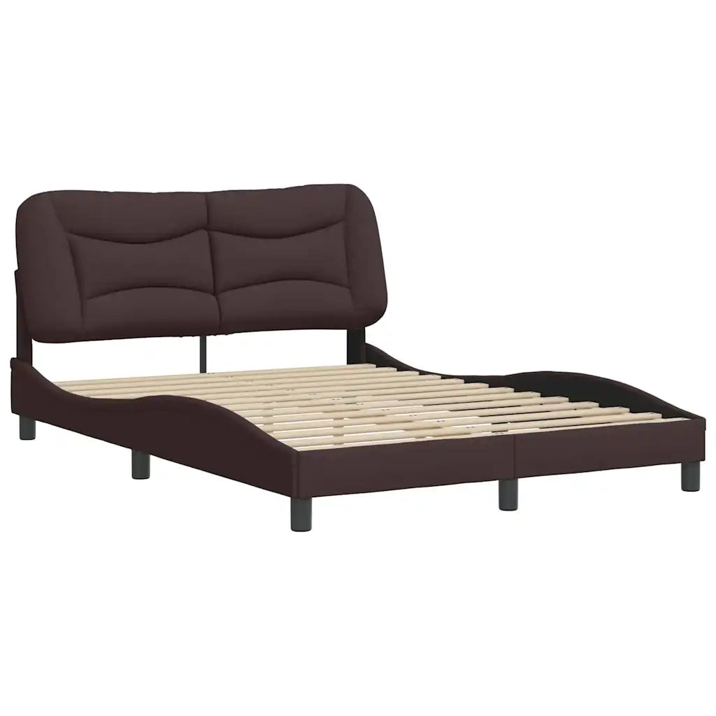 Giroletto senza Materasso-Struttura Letto Hvar Marrone Scuro 140x200 cm Tessuto