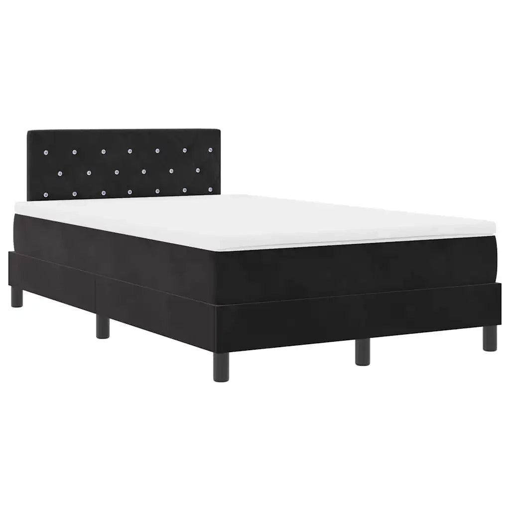 Letto a molle con materasso Nero 120 x 190 cm Velluto 3339094