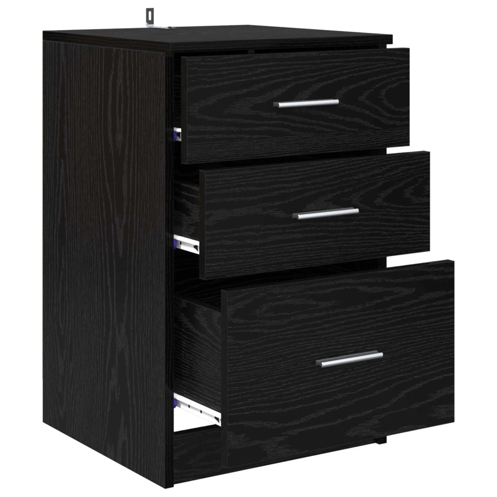 Armadio da Notte Rovere Nero 40 x 40 x 63 cm Legno multistrato 880916