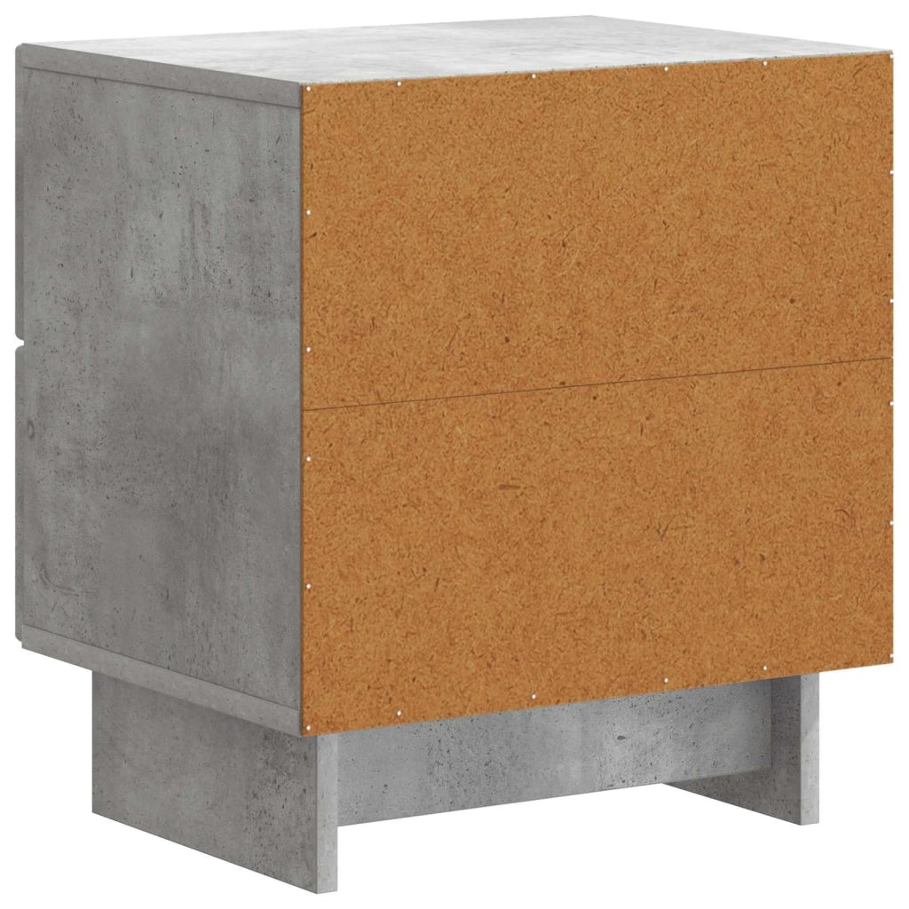 Set di 2 Comodini | Armadio da Notte | Mobiletto da notte Grigio Cemento 43 x 34,5 x 47,5 cm