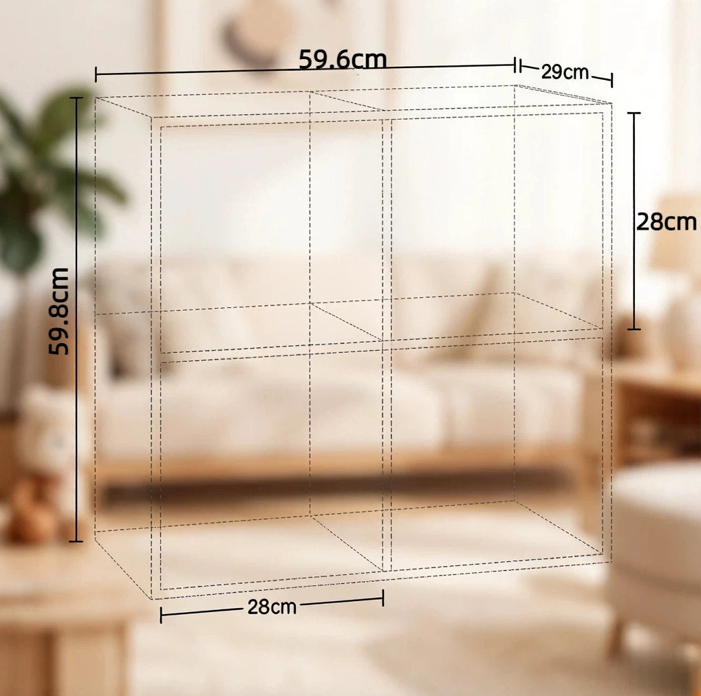 Libreria a cubi compatta in legno E1, 4 scomparti, 59,6x59,8x29 cm, colore neutro