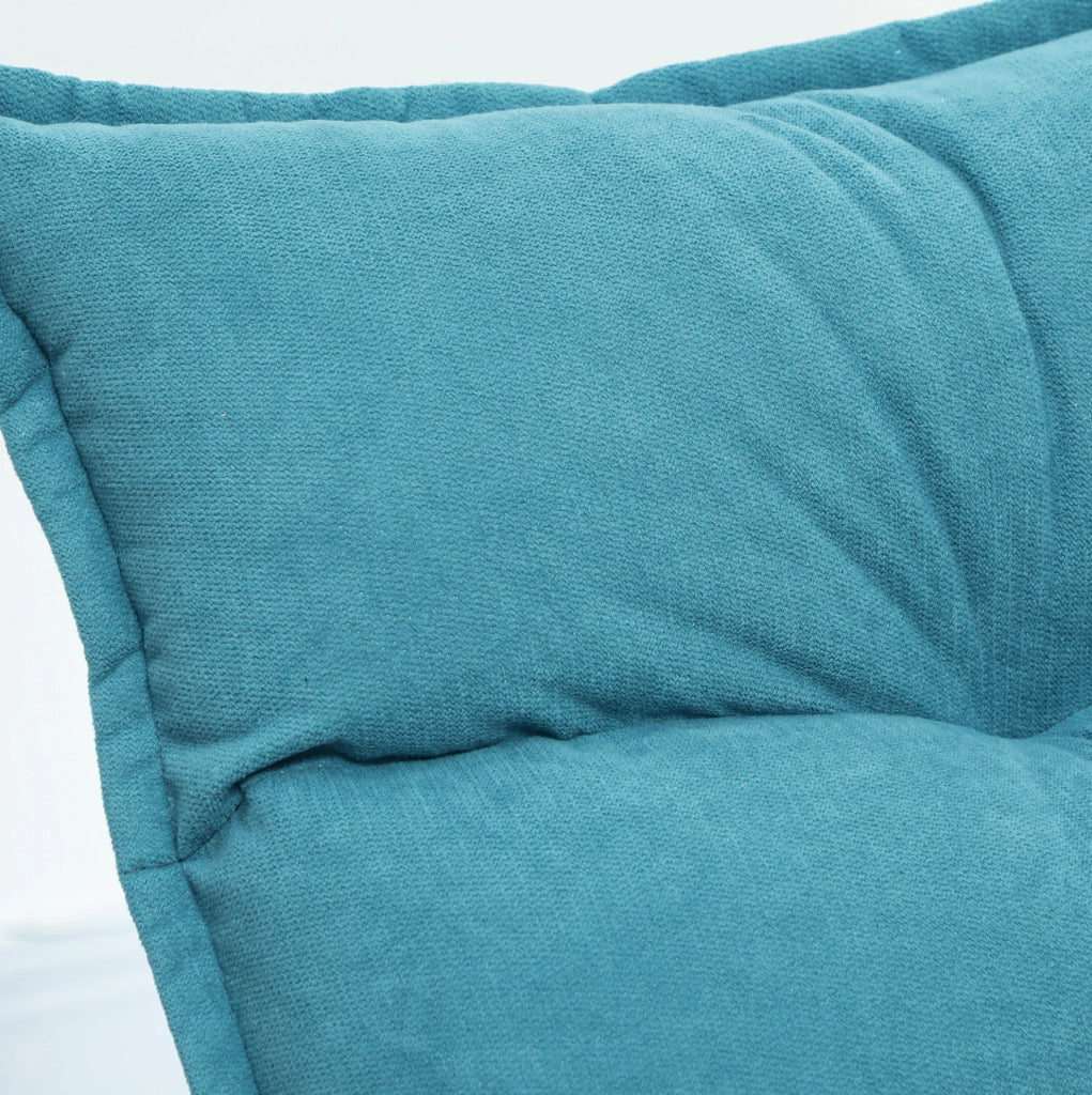 Poltrona da pavimento girevole blu con schienale regolabile
