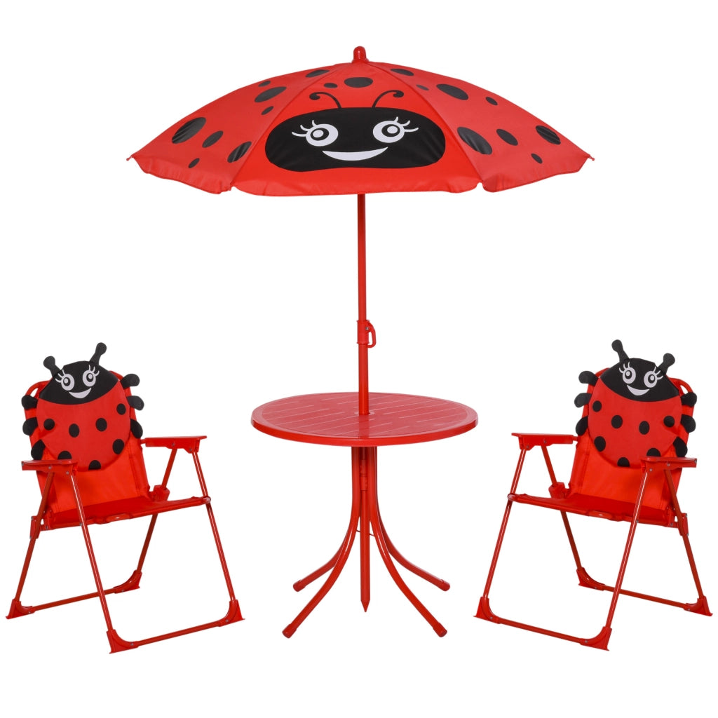 Set Giardino Bambini 4 Pezzi ¨C Minimal ¨C Rosso, Metallo