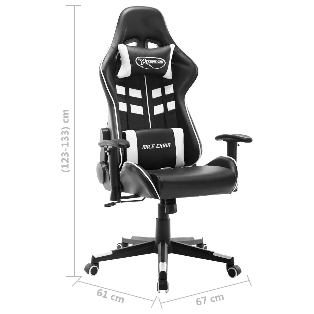 Sedia da Gaming | Sedia da e-sports Nera e Bianca in Similpelle