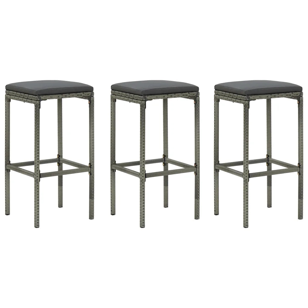 Set Bar da Giardino 4 pz con Cuscini Grigio 3064877