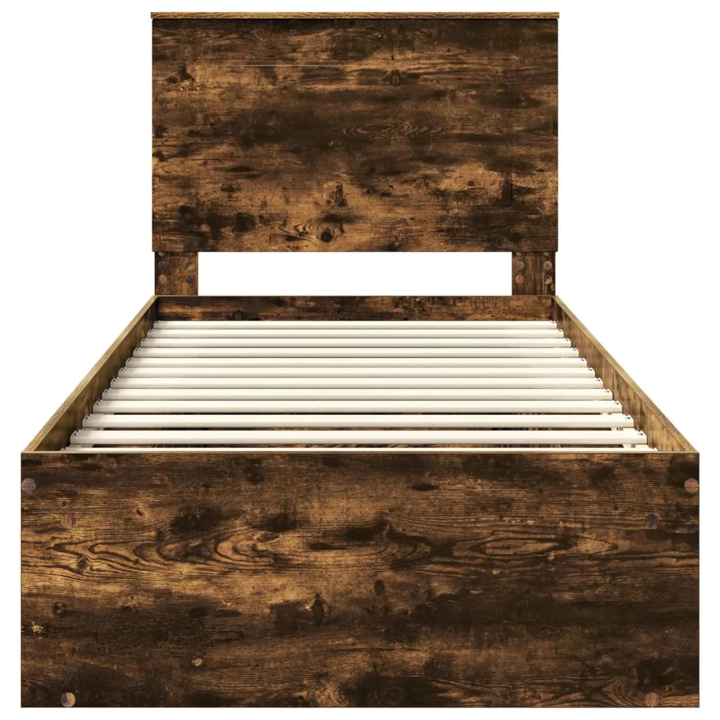 Struttura del letto Rovere fumé 100 x 200 cm Pino massello 3409394
