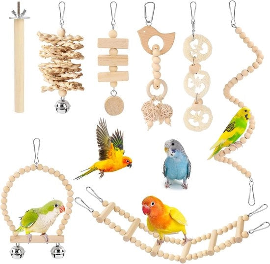 Set di accessori per uccelli da compagnia - 8 pezzi