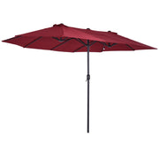 Ombrellone Doppio per Giardino ¨C zephmum ¨C Rosso Vino 455x265x238 cm