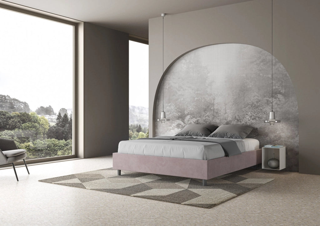 Letto Matrimoniale Large Sommier 180x200 cm Senza Rete Azelia Glicine