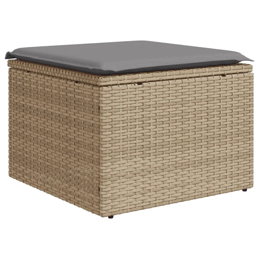 Set Divano da Giardino 5 pz con Cuscini-Sofa da Giardino-Divanetto da esterno Beige in Polyrattan 715539