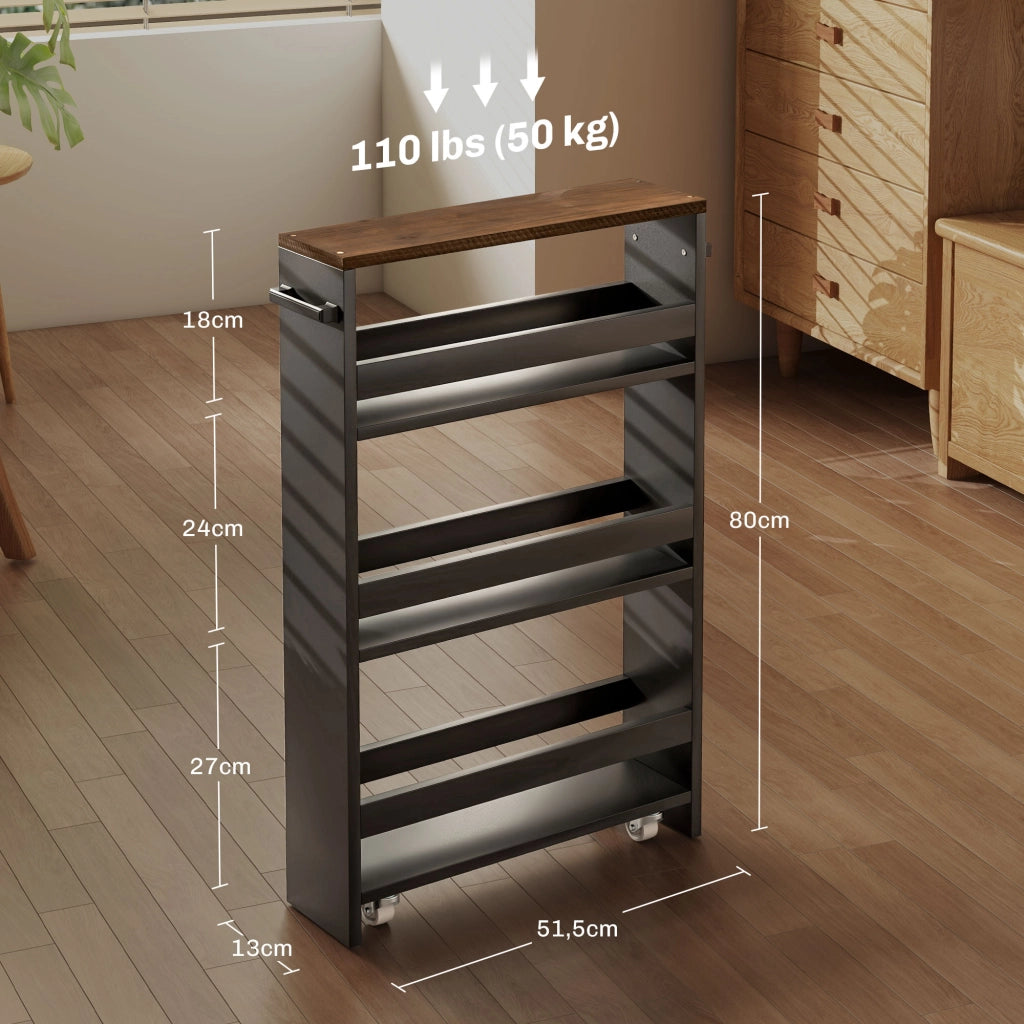 Carrello con 3 cassetti su ruote ¨C Minimal ¨C 51.5x13x80 cm