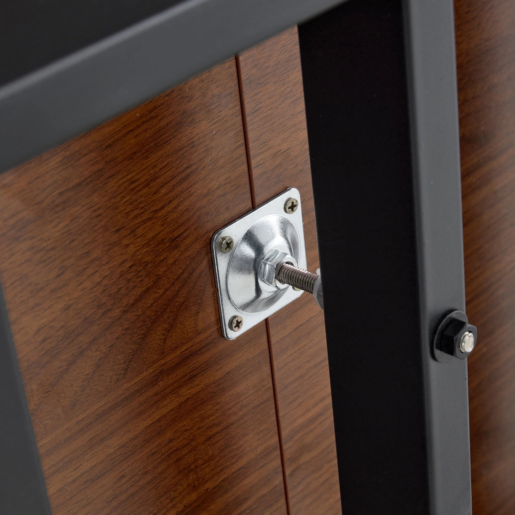 Tavolo da pranzo allungabile rotondo trasformabile in ovale in MDF e metallo color noce 135 × 85 × 77 cm