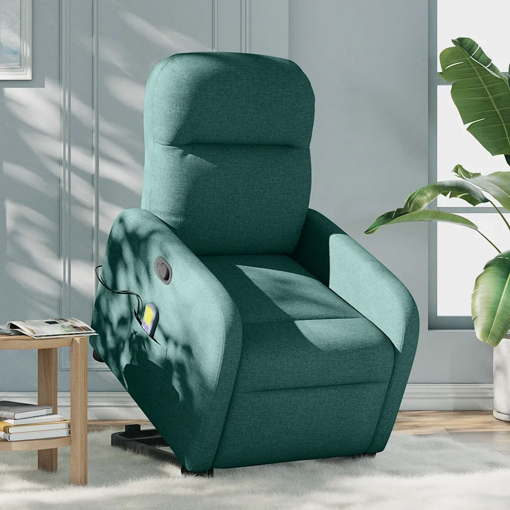 Divano Sedia-Poltrona Alzapersona Massaggiante Verde Scuro in Tessuto 110661