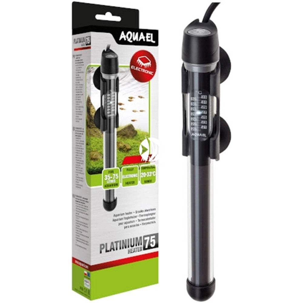 Aquael Platinum Heater - termoriscaldatore automatico con termostato elettronico Wattaggio Riscaldatori e lampade terrario: 75W