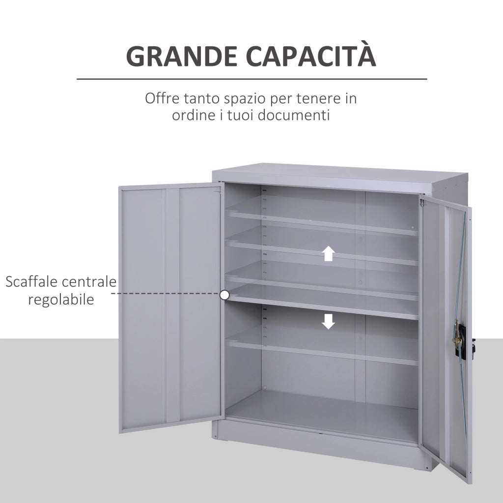 Armadio ¨C zephmum ¨C Grigio Acciaio 80x40x92.5cm