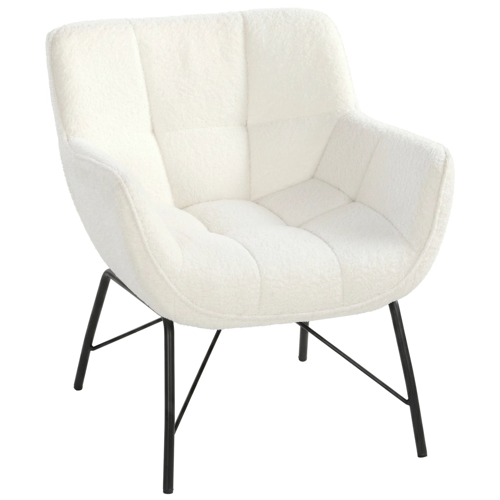Poltrona Moderna ¨C Minimal ¨C Cremewei? Tessuto Sherpa