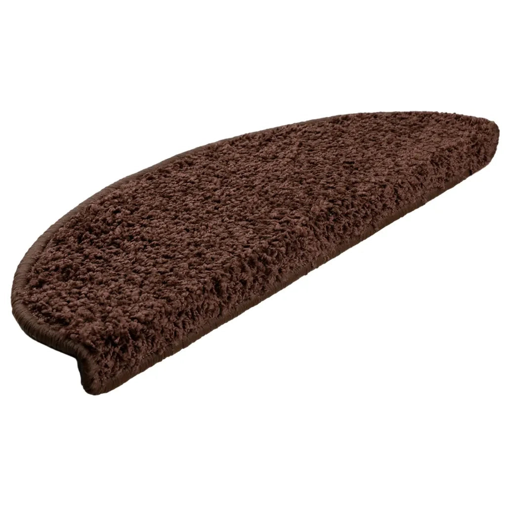 Tappetini per scale 15 pz 65x21x4 cm Marrone Semicircolari Grandi 133903