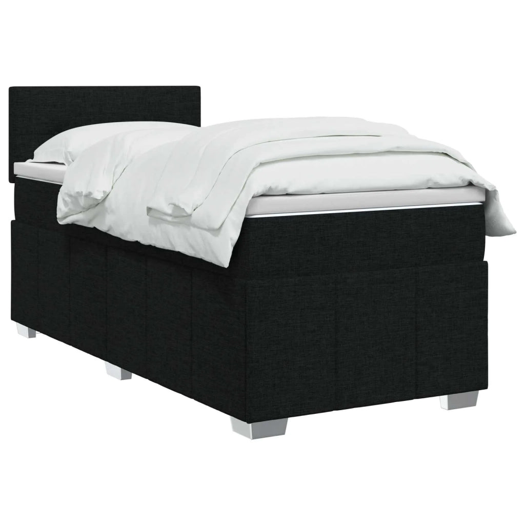 Letto box spring con materasso Nero 100 x 200 cm Tessuto 3452609